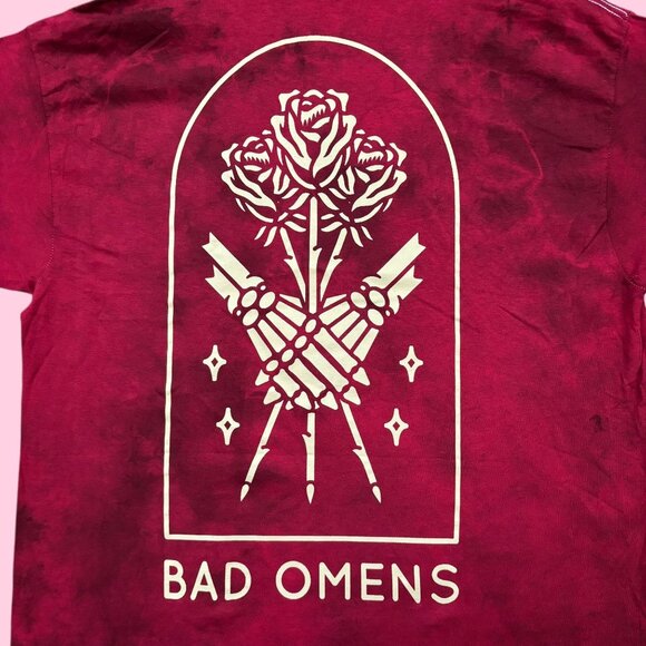 Bad Omens Skelton Roses Heavy Metal Band Tie-Dye Tee L - Picture 2 of 4
